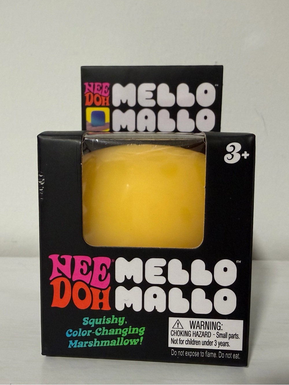 New Authentic Needoh Mello Mallo Color-Changing Squishy Marshmallow - Yellow